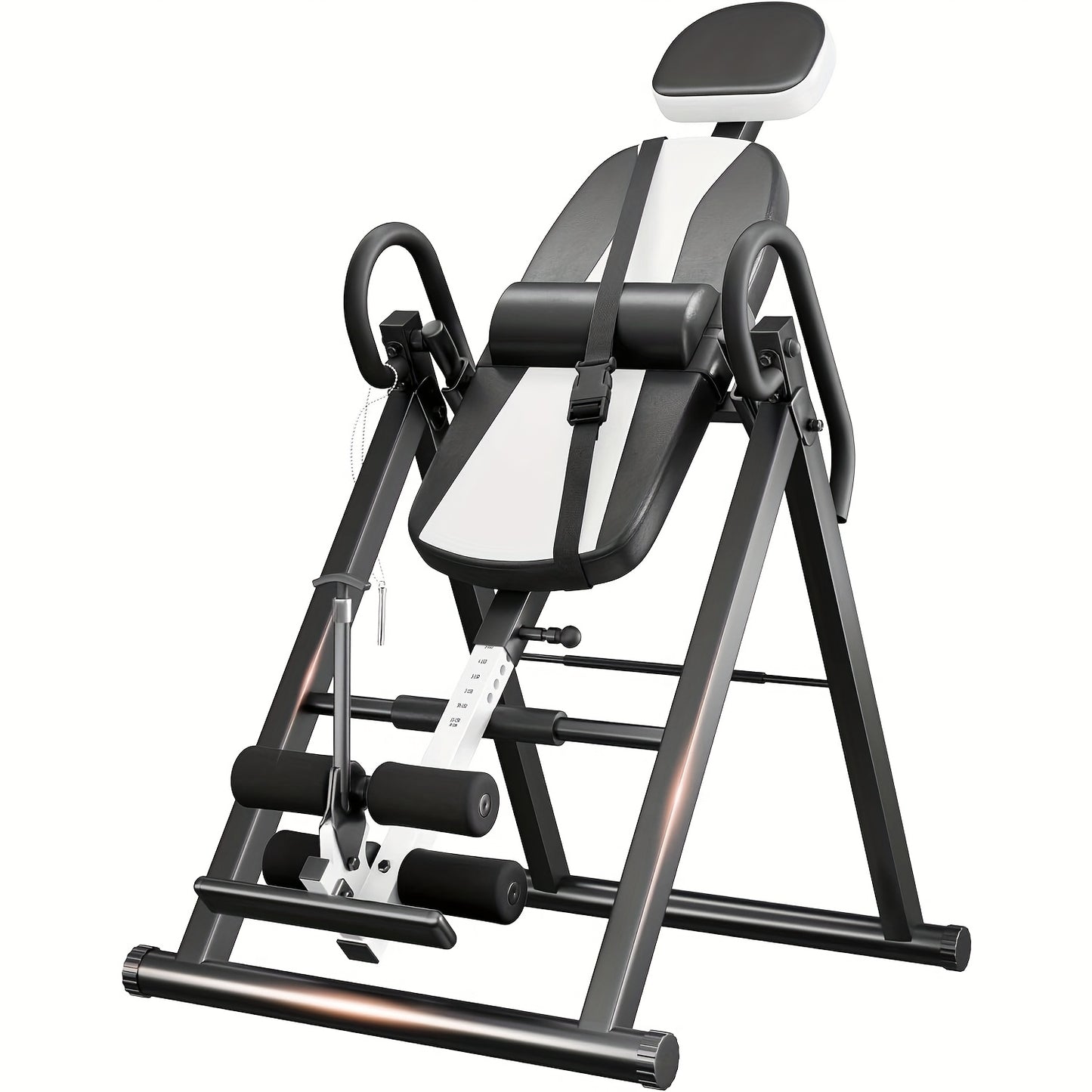 Inversietafel – Omkeerbank – Rugtrainer – Inversiebank – Stretching Bank – Verstelbaar En Inklapbaar – Driedubbele Veiligheidsvergrendeling En Veiligheidsgordel – Wit