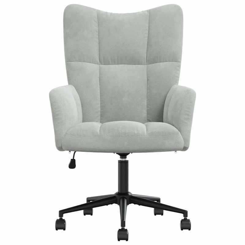 Lounge Fauteuil – Relaxstoel – Zetel – Leunstoel – Lounge Stoel – Lichtgrijs Fluweel – Stevig Metalen Frame – Comfortabele Armleuningen