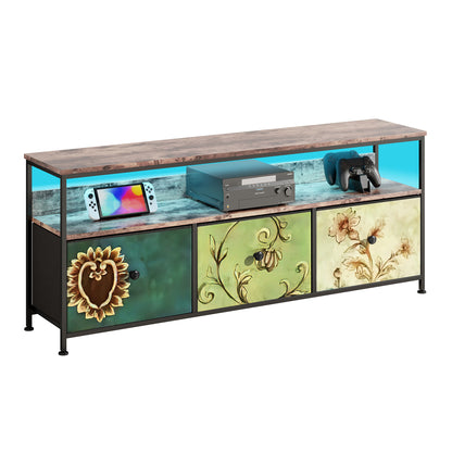Retro Tv Meubel – Tv Kast – Entertainment Center – Mediameubel – Tv Stand – Voor Televisies Tot 50 Inch – Met Opberglade En Rustieke Houten Afwerking