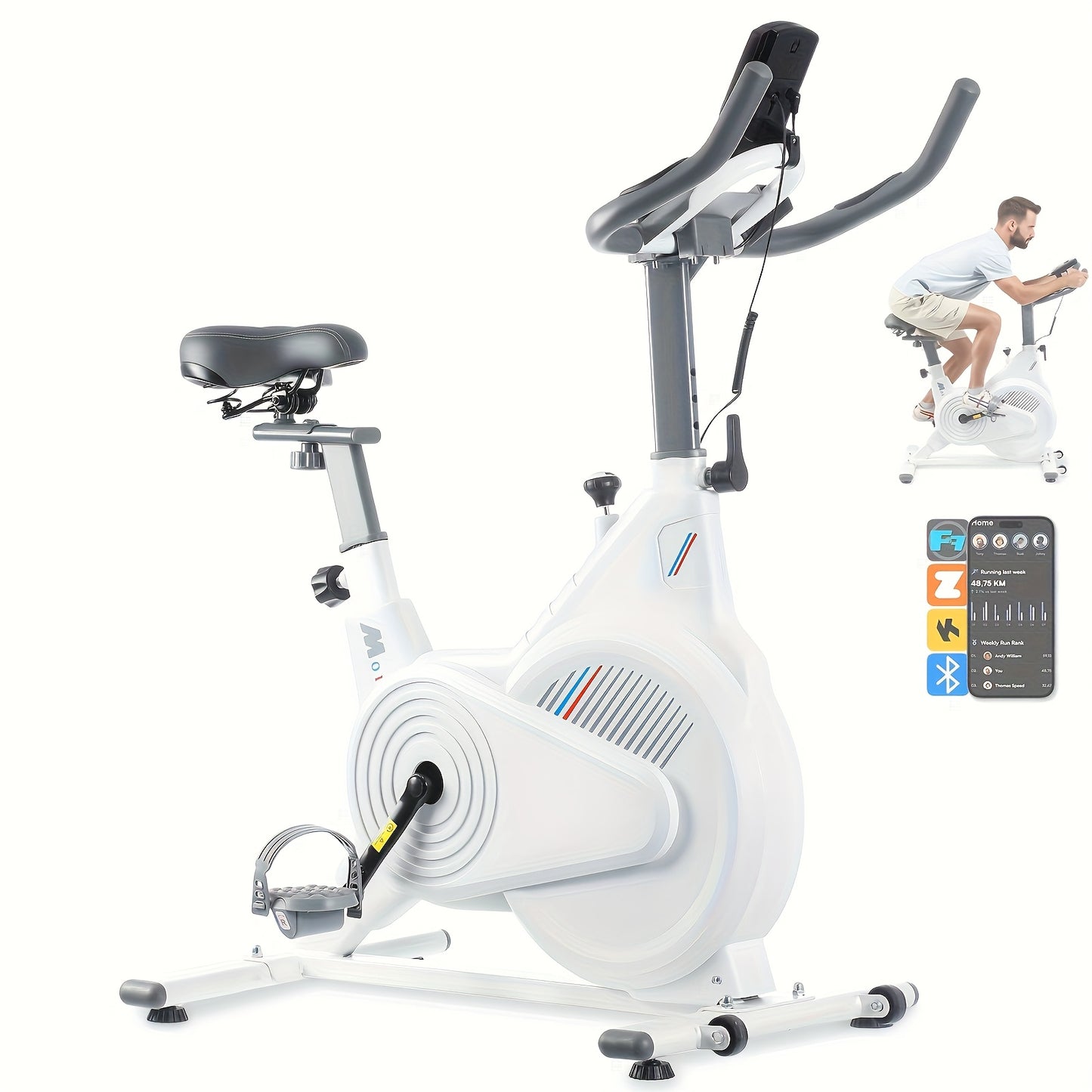 Indoor Hometrainer – Fitnessfiets – Fitness Bike – Exercise Bicycle – Indoor Cycling – Schokabsorberend Ontwerp – Hartslagmeter & Multifunctioneel Display