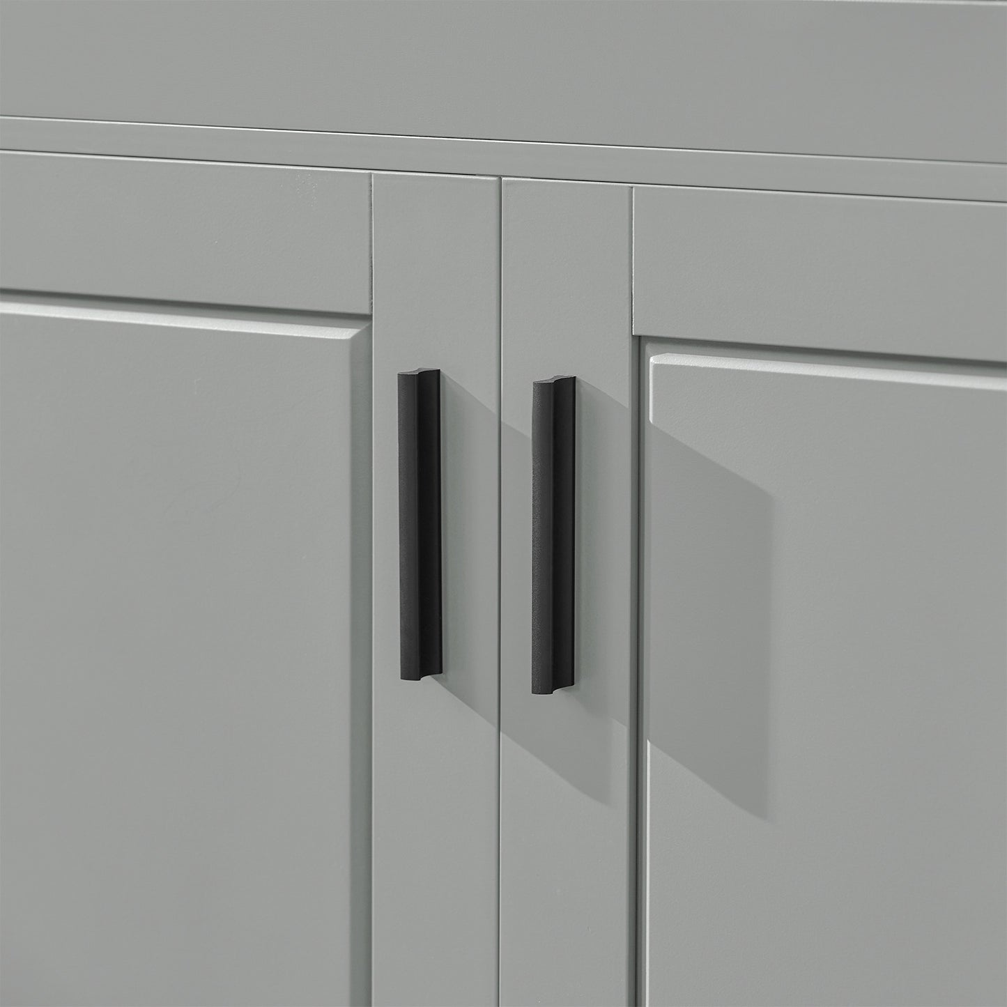 Keukenkastje op Wielen – Keukentrolley – Opbergkast – Servieskast – Rollende Kast – Verstelbare Plank – Grijs MDF & Glas – Draagkracht 60 kg