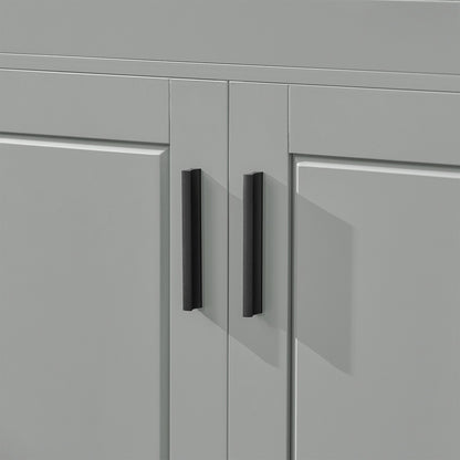 Keukenkastje op Wielen – Keukentrolley – Opbergkast – Servieskast – Rollende Kast – Verstelbare Plank – Grijs MDF & Glas – Draagkracht 60 kg