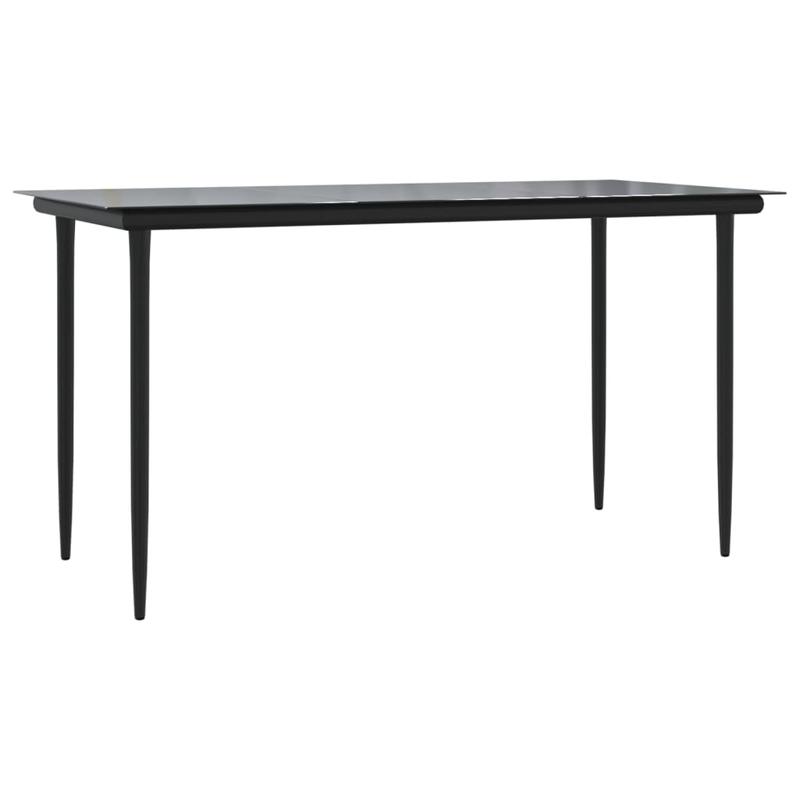 Tuinset – Tuinmeubel – Terrasset – Buitenmeubilair – Patio Set – Zwart Poly Rattan – Weerbestendig – 5-Delige Set Met Tafel En 4 Stoelen