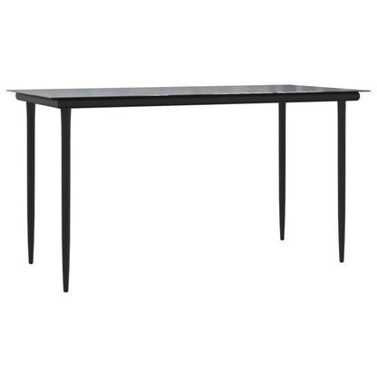 Tuinset – Tuinmeubel – Terrasset – Buitenmeubilair – Patio Set – Zwart Poly Rattan – Weerbestendig – 5-Delige Set Met Tafel En 4 Stoelen