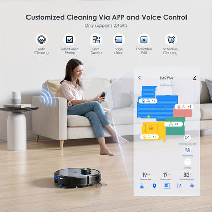 Robotstofzuiger – Robotstofzuiger met Dweilfunctie – Automatische Stofzuiger – Slimme Stofzuiger – Zelfledigend – 4000Pa Zuigkracht – 60 Dagen Handsfree Reinigen