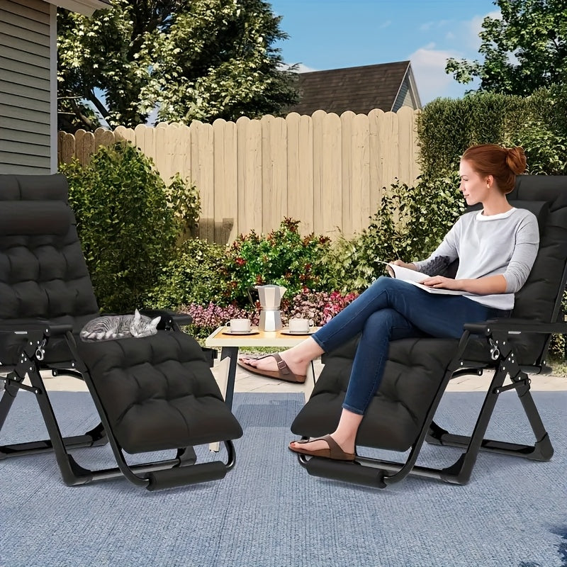 Ligstoel – Tuinstoel – Campingstoel – Strandstoel – Relaxstoel – Extra Breed 72 cm – Verstelbare Rugleuning Met Kussen