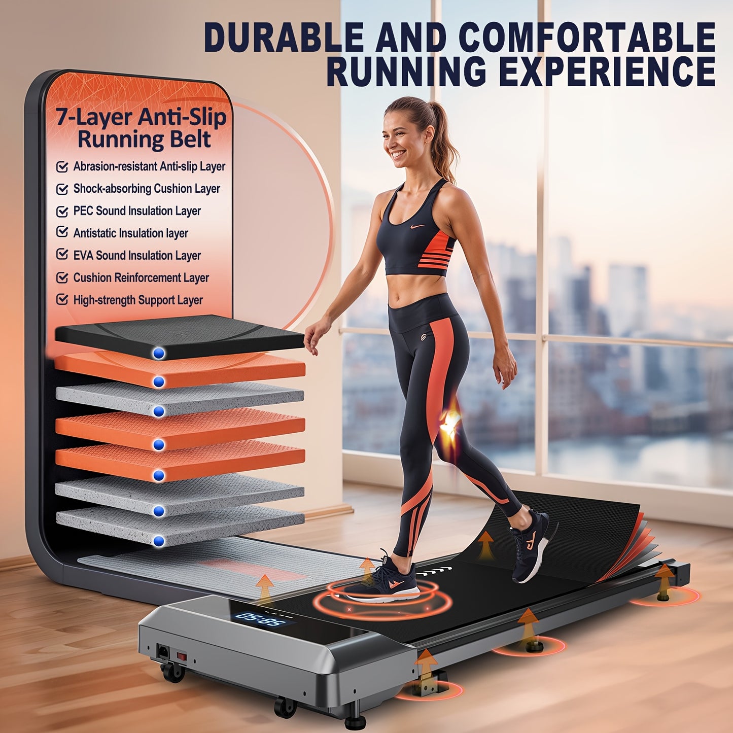 Loopband – Treadmill Desk – Wandelmachine – Fitness Loopband – Loopband Compact – 2,25HP Motor – Incline Functie – LED Display – Afstandsbediening – Zwart Ijzer