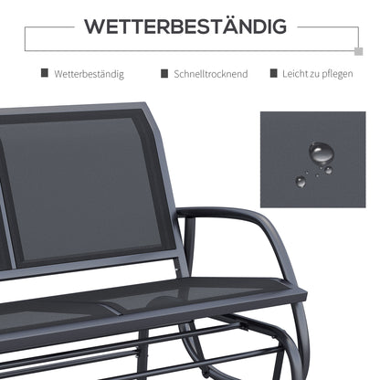 Tuinschommelbank – Tuinbank – Schommelstoel – Tuinmeubel – Loungestoel – Metalen Frame – Ademend Mesh – 2 Personen – Draagvermogen 200 kg