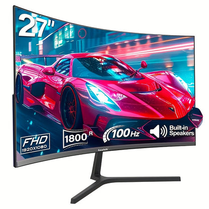 27-inch Curved Gaming Monitor – PC Monitor – Computer Scherm – Gaming Display – Breedbeeld Monitor – 100Hz Refresh Rate – Frameloos 1800R Curved Design
