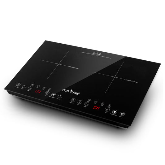 Inductiekookplaat – Elektrische Kookplaat – Vrijstaande Kookplaat – Draagbare Kookplaat – 2 Kookzones – Keramisch Glas – Kinderslot Veiligheid – 230V Aansluiting