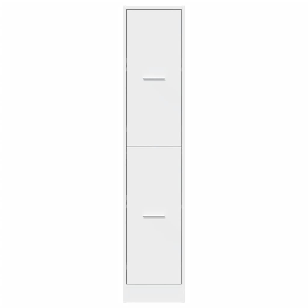 Apotheekkast – Medicijnkastje – Badkamerkast – Opbergkast – Houten Kast – Wit – 30x41x144,5 cm – Gefineerd Hout – Slank Hoog Model
