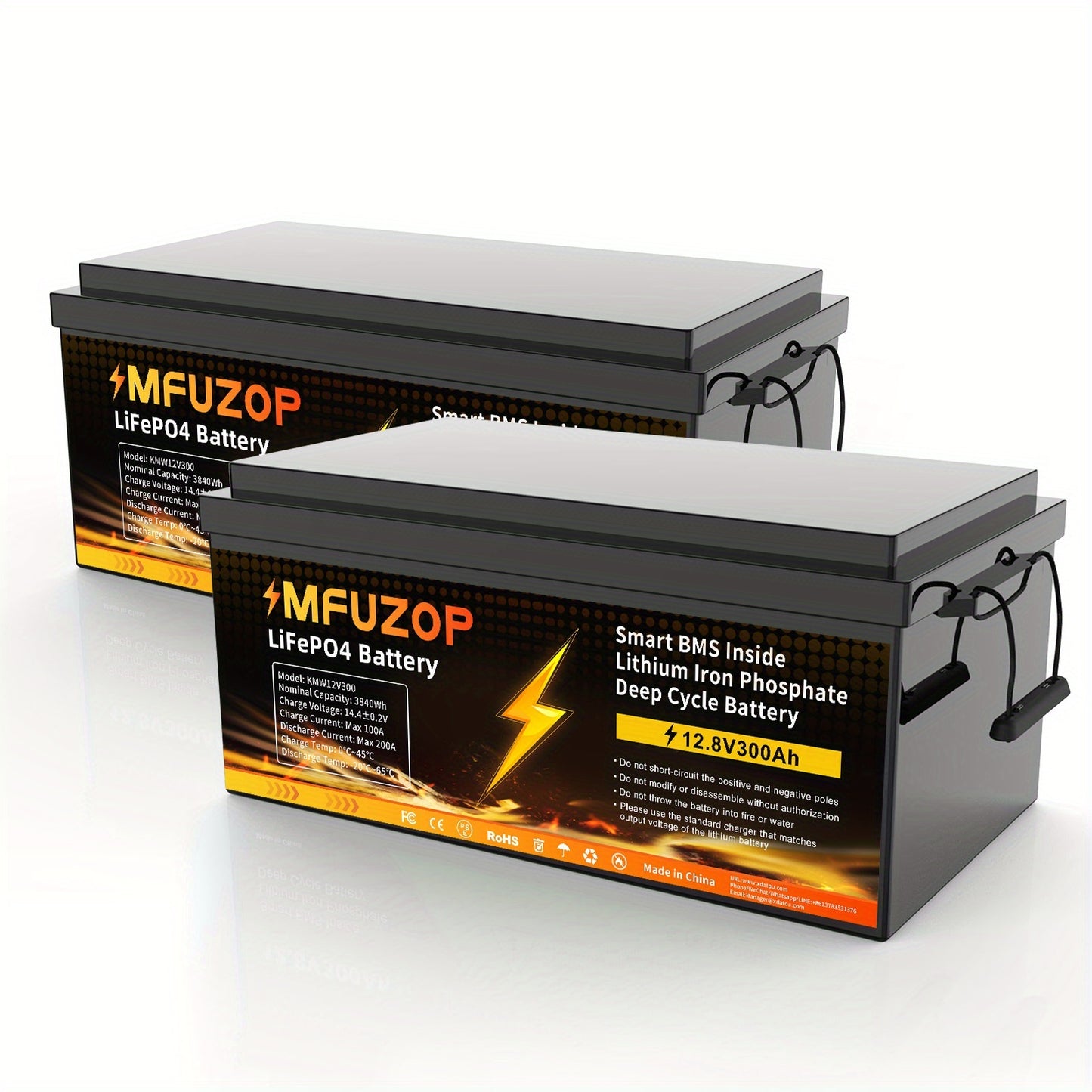 12,8V 300Ah Lithium IJzerfosfaat Accu – LiFePO4 Accu – Camper Accu – Zonne-energie Accu – Off-grid Batterij – Diepcyclisch – Multi-beschermingssysteem