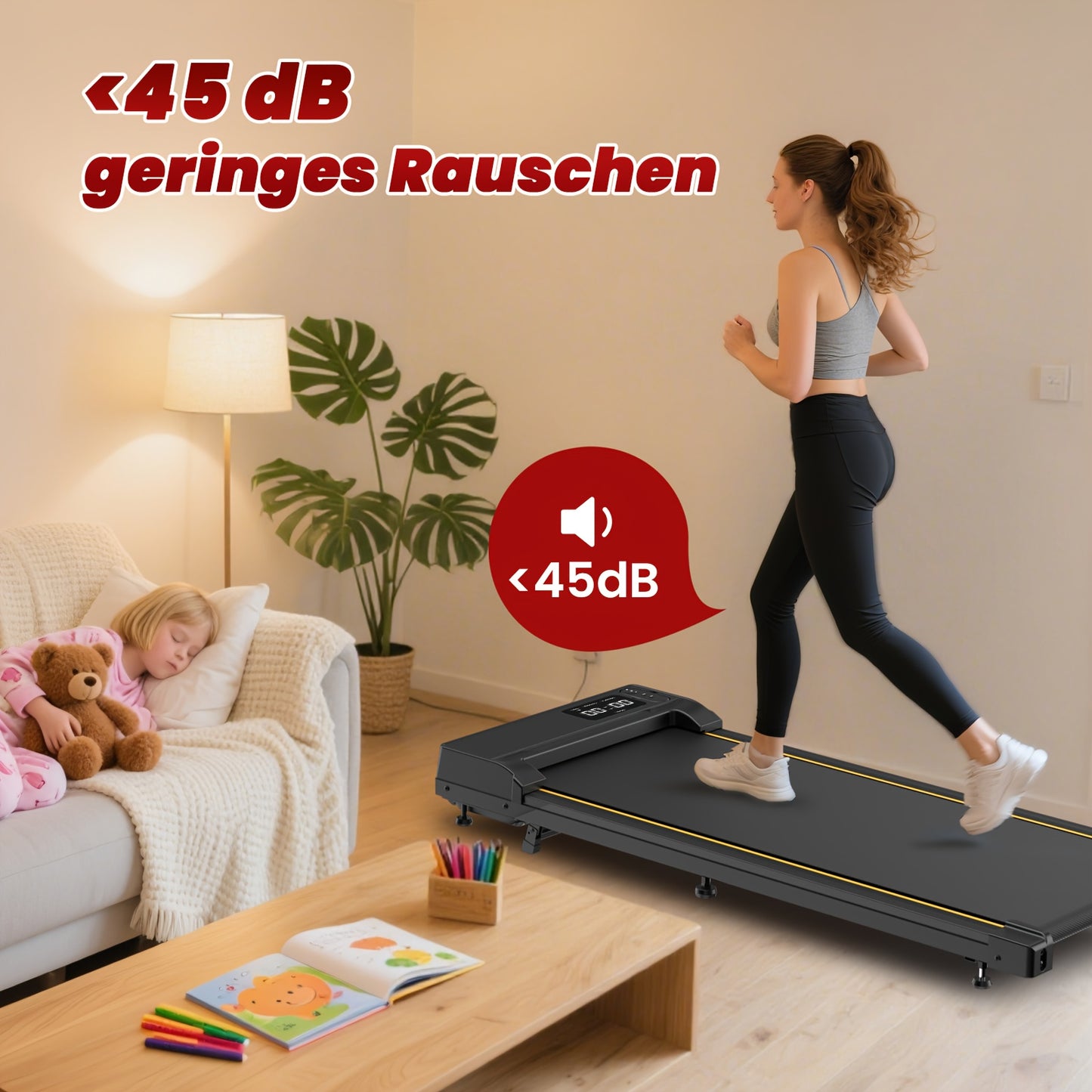 Loopband – Wandelband – Walking Pad – Treadmill – Hometrainer – Inklapbaar – 15% Helling – Stil Met Afstandsbediening