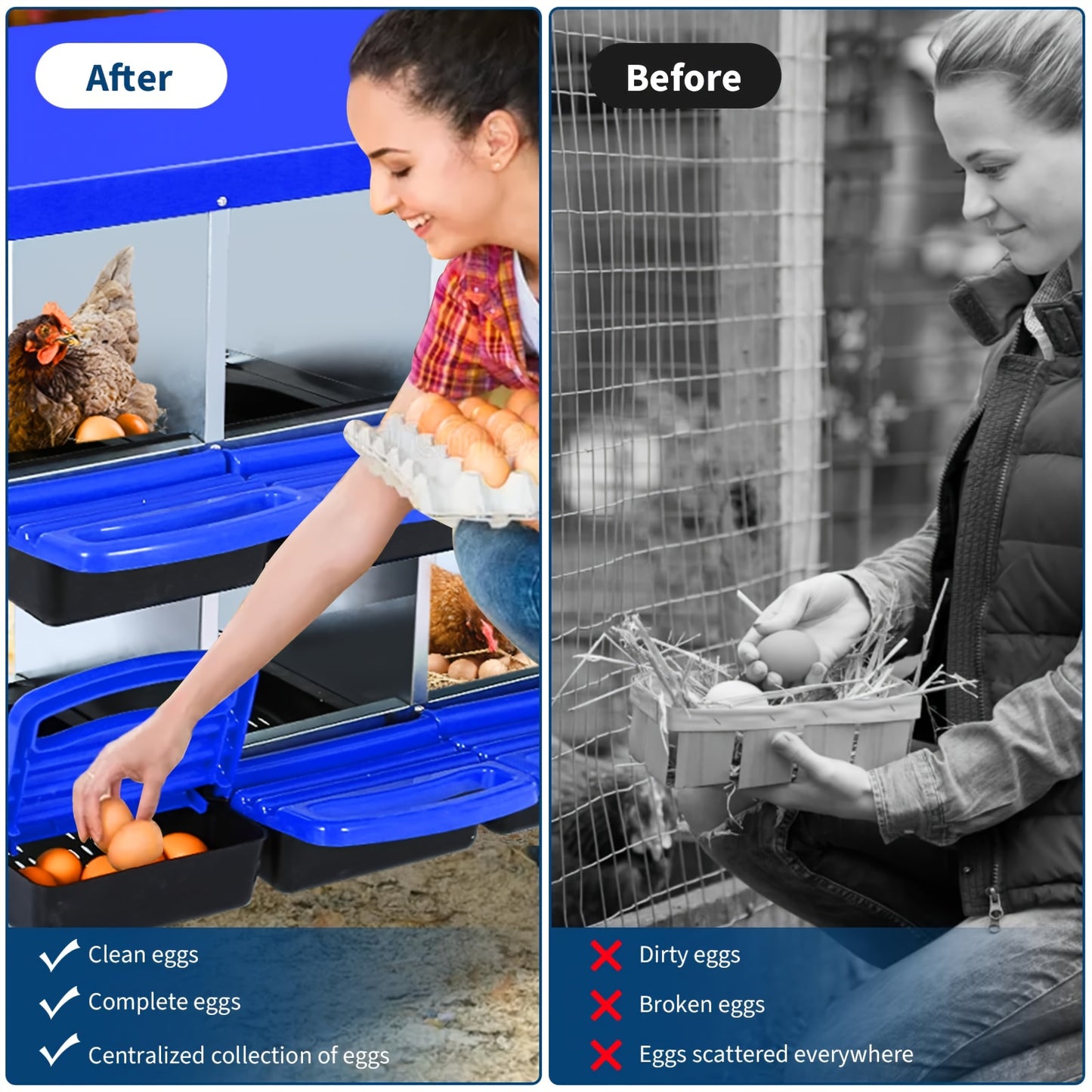 Kippenhoknestkasten – Kippennestkast – Nestkastje – Legnestkast – Kippenlegkast – Metalen 2-laags Nestkast – Roll-Away Ontwerp – Uitneembare Lade – Volledig Dak – Duurzaam & Onderhoudsvriendelijk
