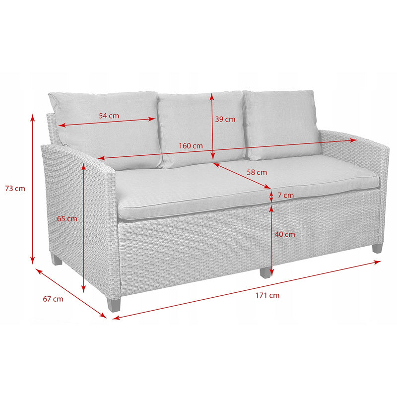 TECHNORATTAN Garden Furniture Set, Table, Sofa, Armchair, MILANO Relaxation Set