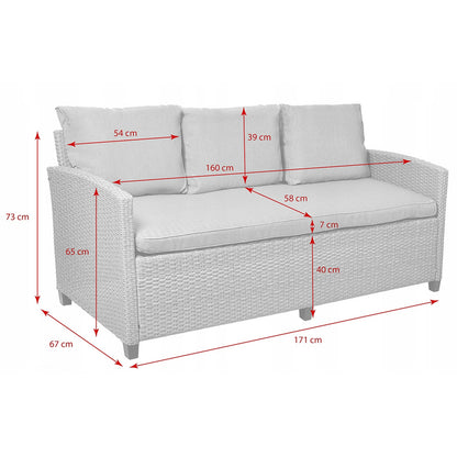 TECHNORATTAN Garden Furniture Set, Table, Sofa, Armchair, MILANO Relaxation Set