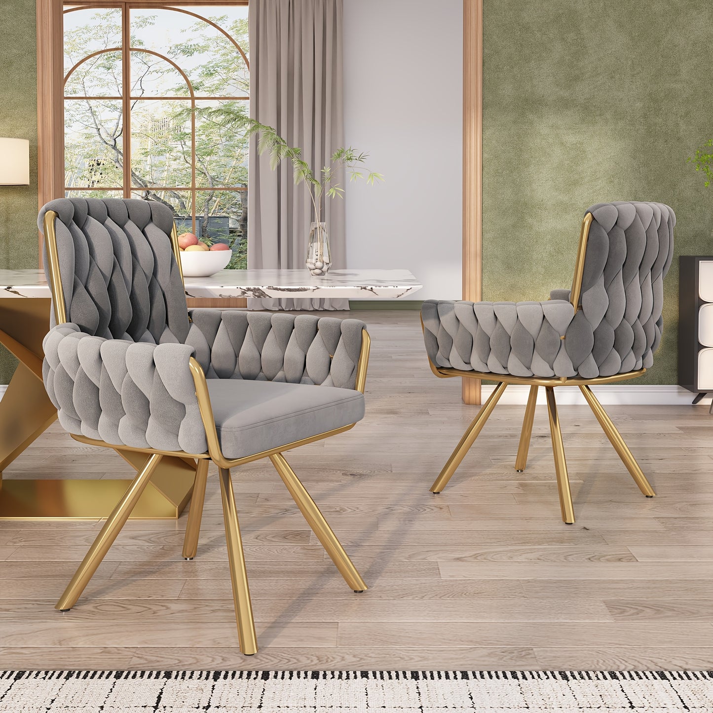 Draaifauteuil – Fauteuil – Loungestoel – Relaxstoel – Zitstoel – Velvet Bekleding – 360° Draaibaar Met Stabiele Metalen Poten – Zacht Grijs