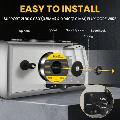Lasapparaat – Mig Lasmachine – Elektrode Lasapparaat – Inverter Lasmachine – Booglasapparaat – 2-in-1 Gasloos Mig & Mma – Compact Draagbaar Design – Instelbare Stroom Met Digitaal Display