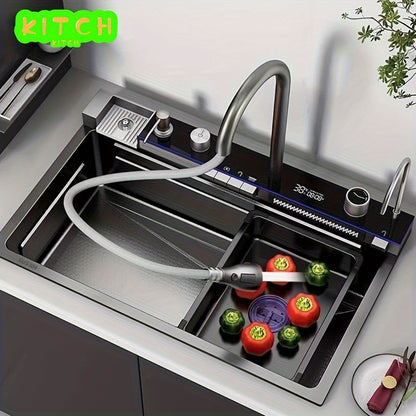RVS Spoelbak – Keukenspoelbak – Onderbouw Spoelbak – Enkelvoudige Spoelbak – Inbouw Spoelbak – 68x45x22 cm – 304 Roestvrij Staal – Nano Coating & 5 mm Dikke Wand