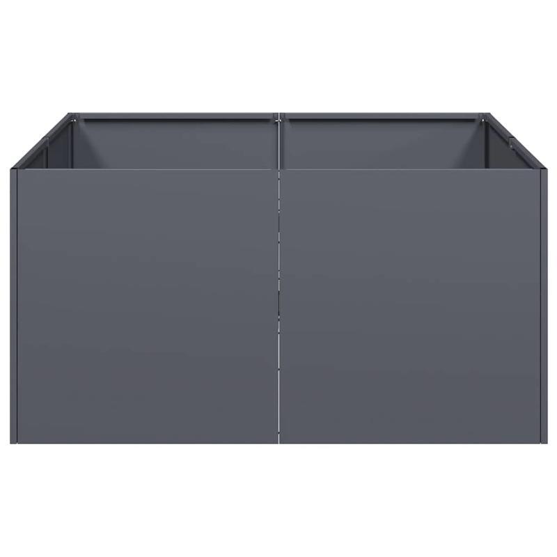 Plantenbak – Bloembak – Tuinbak – Moestuinbak – Balkontuinbak – Antraciet – Koudgewalst Staal – 80x80x40 cm – Weerbestendig & Verhoogd Plantbed