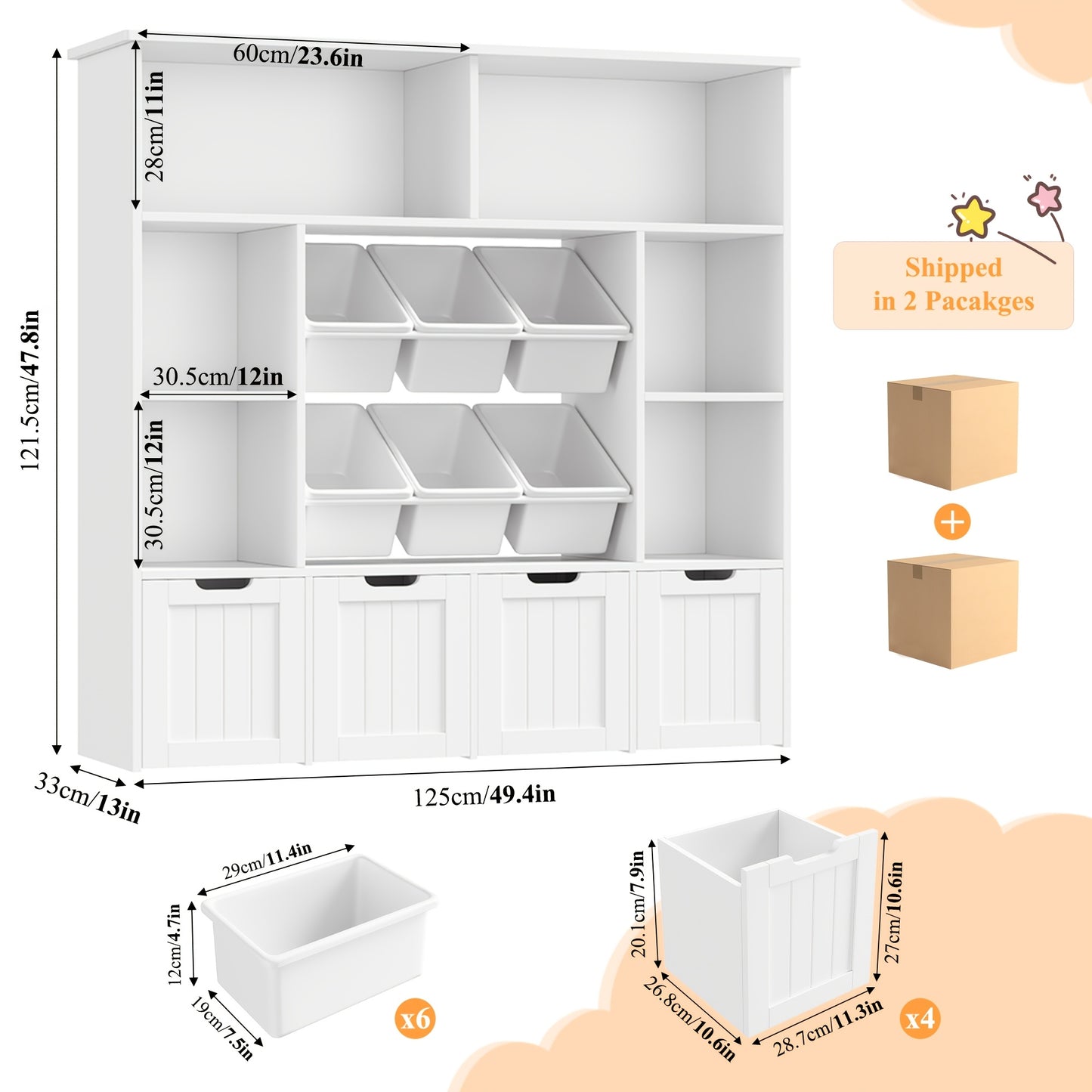 Mobiele Boekenkast – Houten Boekenplank – Opbergkast – Boekenkast Met Lade – Verplaatsbare Kast – 6 Lagen Opbergruimte – Stevig duurzaam hout – Eenvoudige Montage