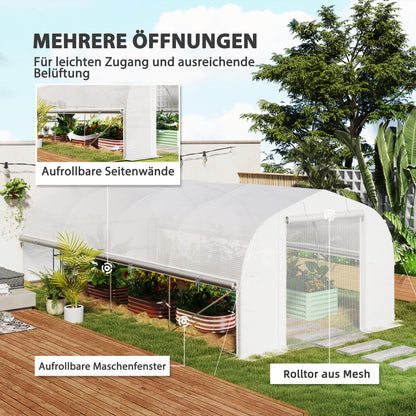 Walk-In Kas – Tuinkas – Groentekas – Kweekkas – Serre – 6x3x2 Meter – 8 Ramen Met Insectengaas – Gegalvaniseerd Stalen Frame