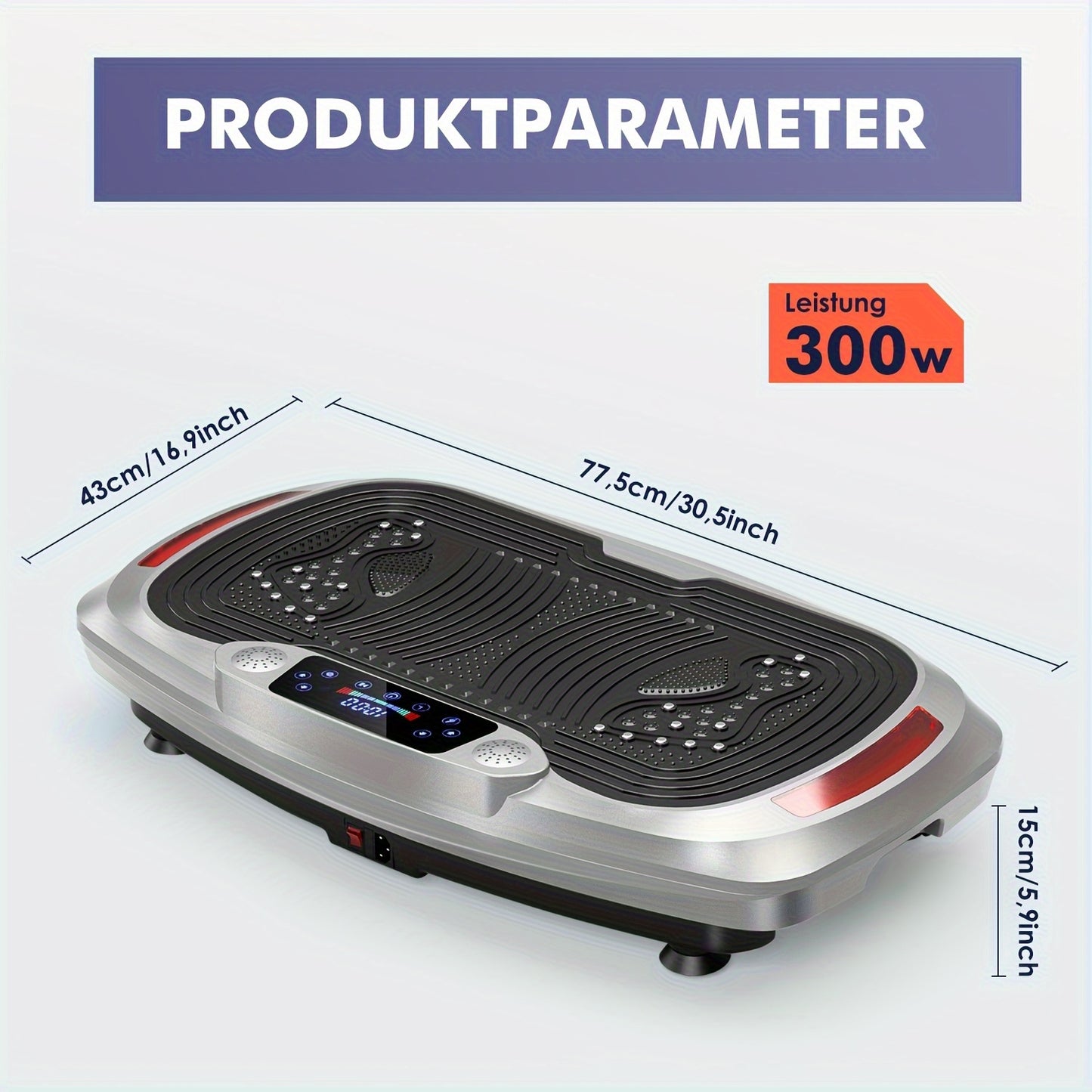 Vibratieplaat – Trilmachine – Balance Board – Fitnessplaat – Trainingsapparaat – 300W Motor – 120 Snelheidsniveaus Touchbediening