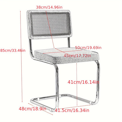 Retro Stoelen – Eetkamerstoel – Bureaustoel – Lounge Stoel – Rattan Stoel – Groene Velvet Bekleding – Lichtgewicht Metalen Frame