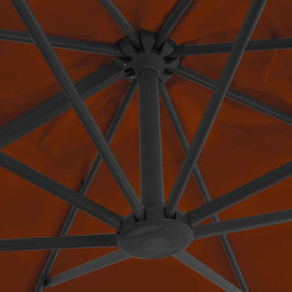 Parasol – Buitenparasol – Zonnescherm – Tuinparasol – Terrasparasol – Verstelbare Hoogte – 300x300 cm – Aluminium Frame – Weerbestendig – Terracotta