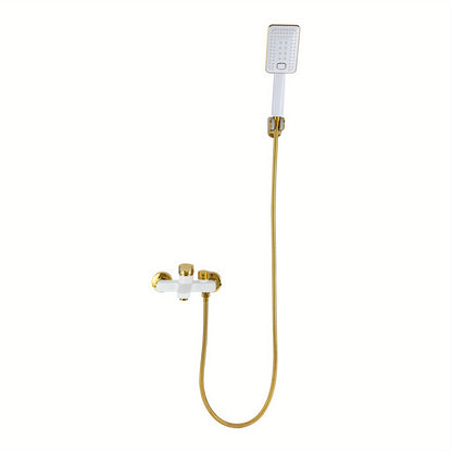 Badkraan – Badmengkraan – Handdouche – Wandkraan – Badkamergarnituur – Messing – Watervaluitloop – Opbouw