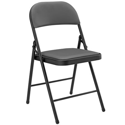 Vergaderstoel – Conferentiestoel – Opvouwbare Stoel – Bureaustoel – Kunstleren Stoel – Set van 6 – Ergonomisch Gepolsterd – Stevig Metalen Frame