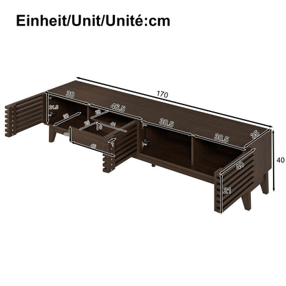 TV Console with One Drawer and Three Doors | Vintage Wood Finish, Metal Construction, Unique Design