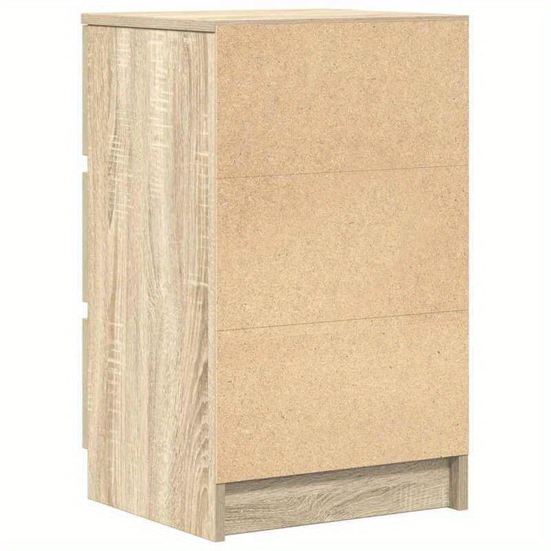 Nachtkastje – Bijzettafel – Nachtkast – Ladekastje – Opbergkast – Set van 2 – 3 Lades – Massief Eikenhout – Compact 39x35x65 cm