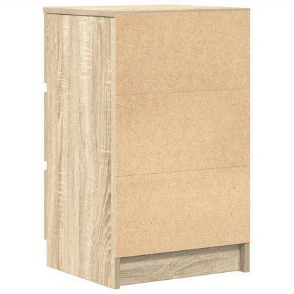 Nachtkastje – Bijzettafel – Nachtkast – Ladekastje – Opbergkast – Set van 2 – 3 Lades – Massief Eikenhout – Compact 39x35x65 cm