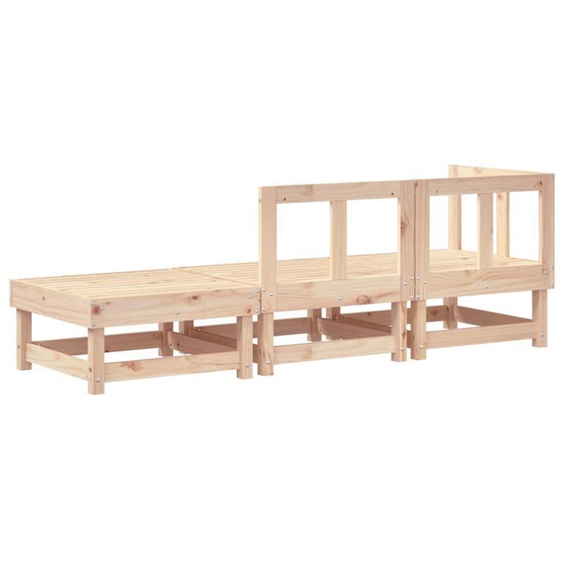 3-delige Loungeset – Tuinset – Loungeset – Tuinmeubelen – Tuinbank Bruin – Massief Grenenhout – Compact Formaat