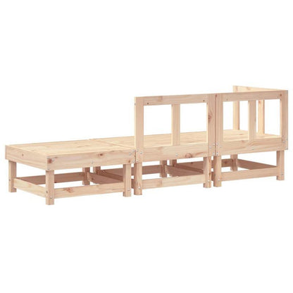 3-delige Loungeset – Tuinset – Loungeset – Tuinmeubelen – Tuinbank Bruin – Massief Grenenhout – Compact Formaat