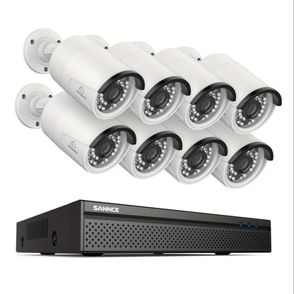 Beveiligingscamera Set – Bewakingscamera Set – Camerabewaking Systeem – CCTV Camerasysteem – 8 PoE Camera’s – 3MP Resolutie met AI Persoons- en Voertuigdetectie