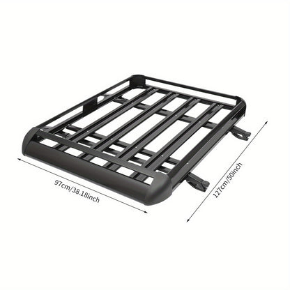 Aluminium Dakdrager – Dakrek – Bagagedrager – Roof Rack – Auto Drager – Zwart – Staal – 127 x 97 cm – Max 68 kg Load Capacity