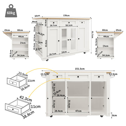 Keukentrolley – Keukenwagen – Keukenmeubel – Werkstation – Serveerwagen – Uitklapbaar Werkblad – Houtlook MDF – 106×50/78×90,5 cm – Zwart