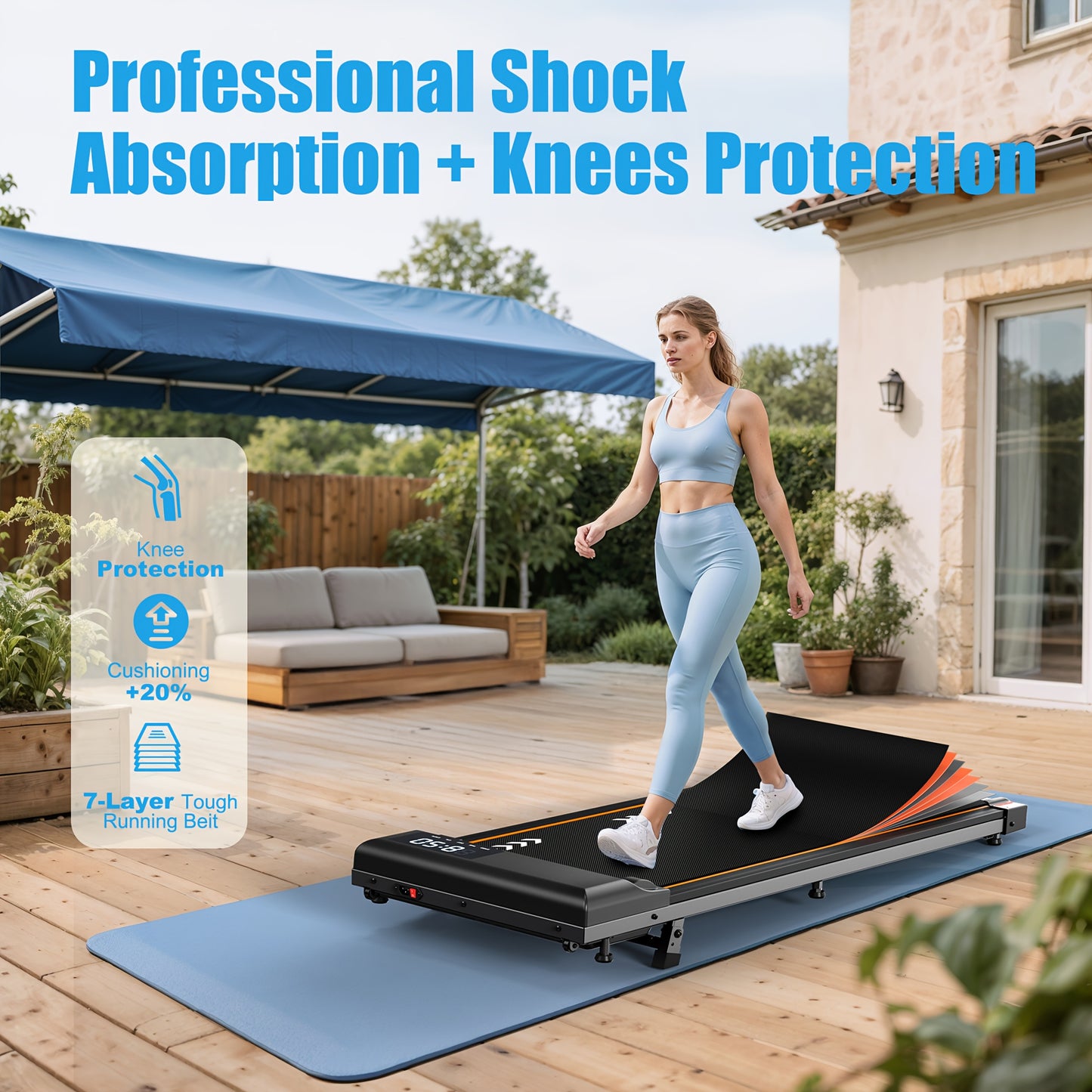 Treadmill – Loopband – Wandelpad – Treadmill Desk – Vouwbare Loopband – 7% Hellingshoek – 2,25 HP Motor – Stil Geluidsgedrag