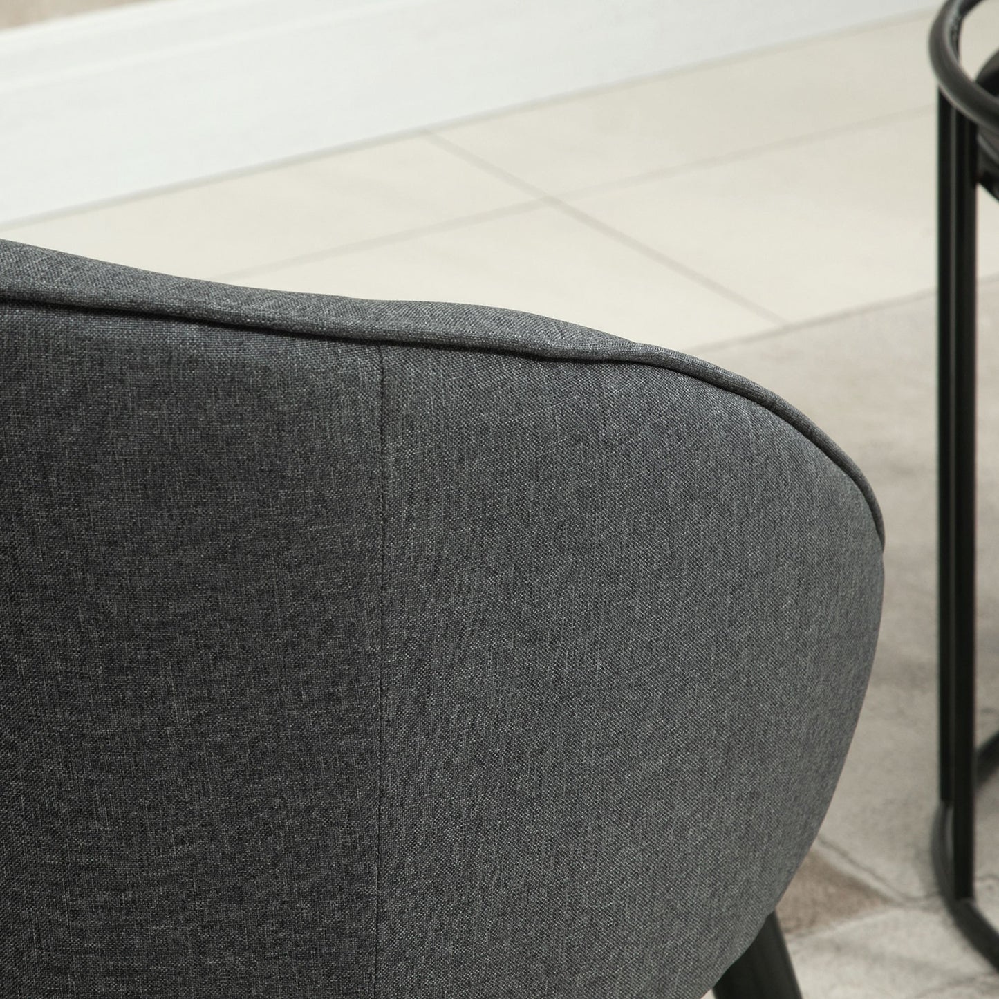 Fauteuil – Leunstoel – Relaxstoel – Zithoekstoel – Grijze Linnenlook – Draagvermogen 150 kg – Compact 71x65x75 cm