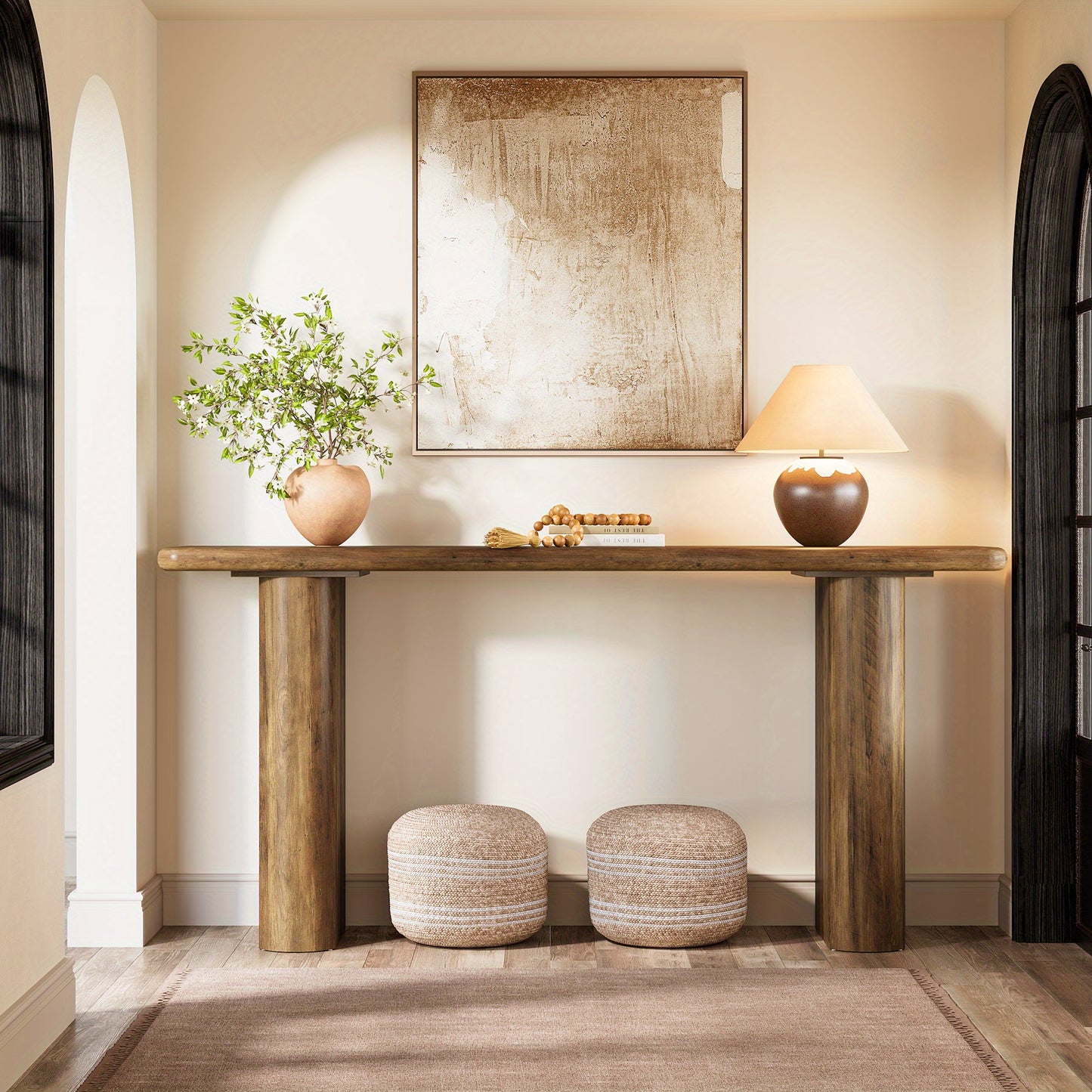 Sidetable – Wandtafel – Haltafel – Consoletafel – Dressoir – Extra Lang 160 cm – Stevig Geperst Hout – Ruimtebesparend Smal Ontwerp