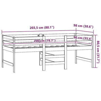 Bedframe – Eenpersoonsbed – Houten Bed – Massief Houten Frame – Kiefernhouten Bed – 90x200 cm – Duurzaam & Stevig