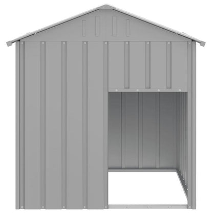 Hondenhok – Hondenhuis – Hondenbench – Hondenhuisje – Hondenkooi – Galvaniseerd Staal – Lichtgrijs Dak – 117x103x123 cm – Weerbestendig – Ruim