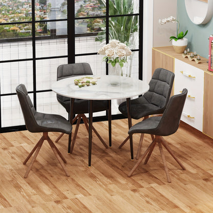 Eettafel – Tafel – Dinertafel – Keukentafel – Moderne Tafel – Sintered Stone Blad – Kras- en Hittebestendig – Zwart Metalen Poten