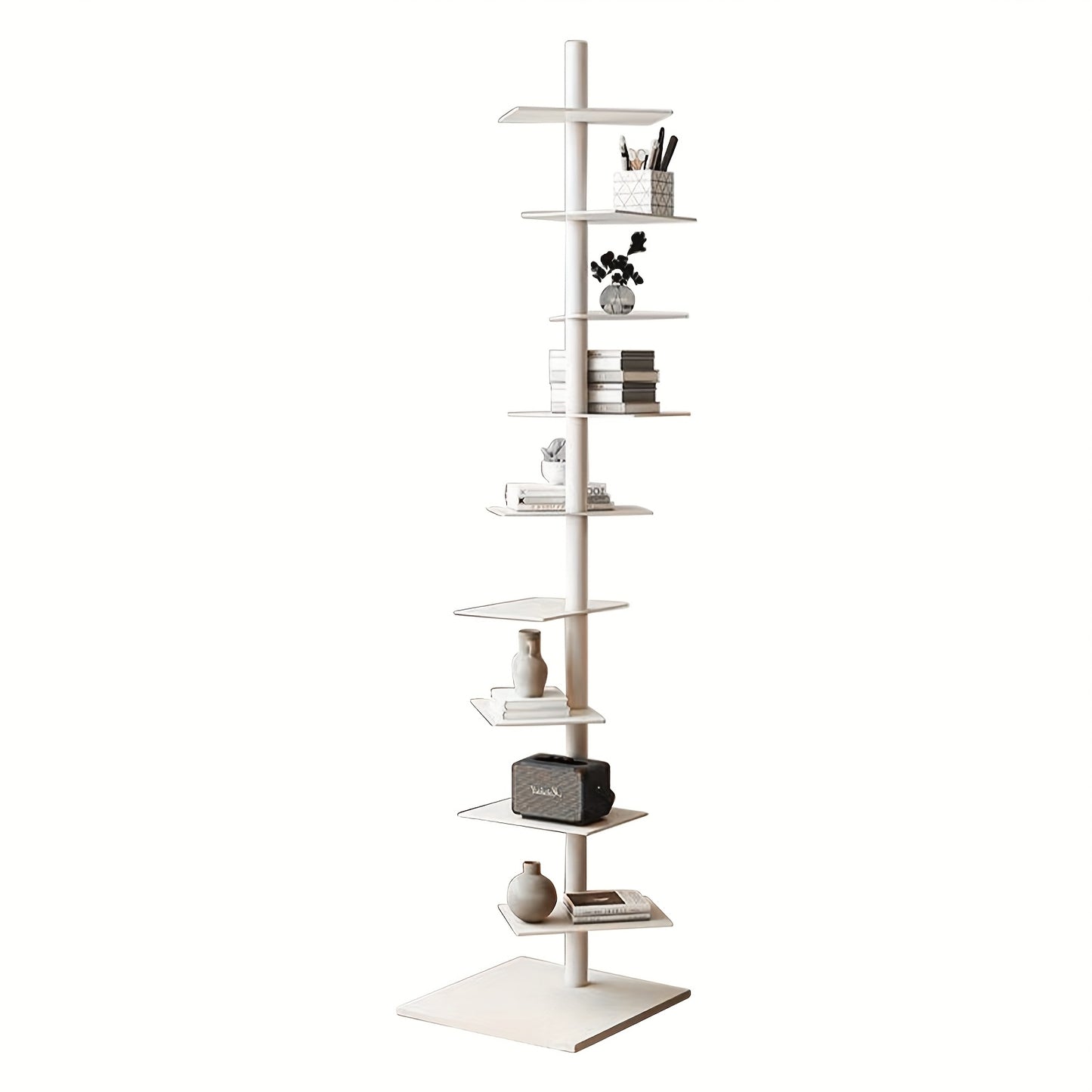 Boekenkast – Boekenrek – Vakkenkast – Opbergkast – Stellingkast – 9-laags – Draaibaar Met Metalen Frame – Smal Hoog Design