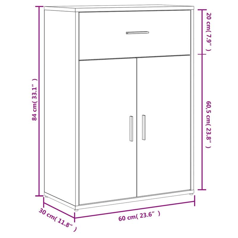 Dressoir – Ladekast – Opbergkast – Tv-kast – Commode – Modern Wit Design – MDF Met Vergrendelbare Deuren – 60x30x84 cm
