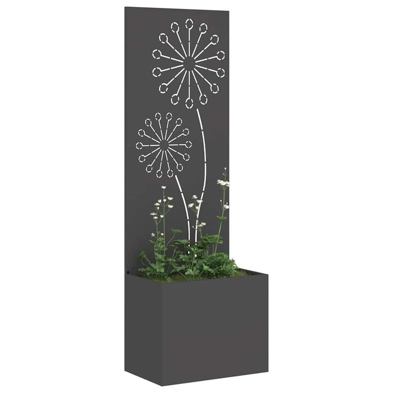 Zwarte Bloempot – Decoratieve Plantenbak – Grote Tuinpot – Balkonbak – Outdoor Plantenbak – Metaal – 50x140 cm – Modern Design