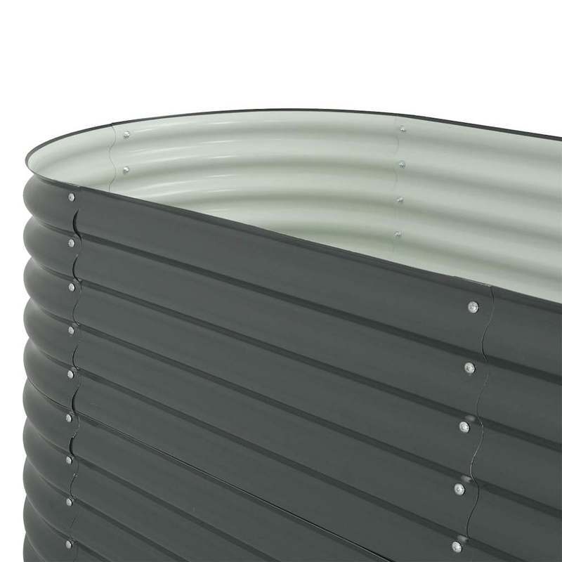 Easy to assemble modern and simple Raised Garden Bed 400x80x81cm Galvanized Steel Grey