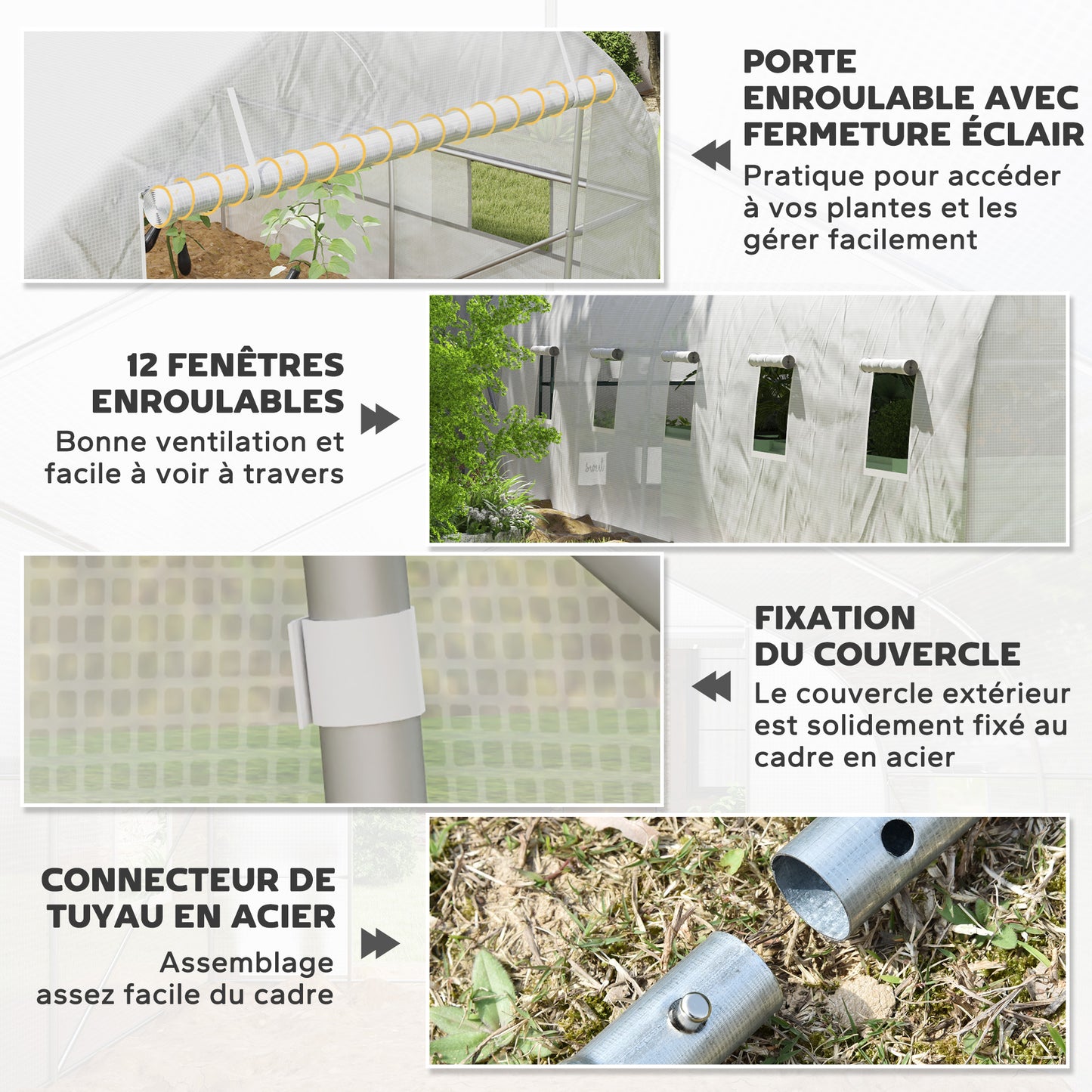 Kweekkas – Serre – Foliekas – Tuinkas – Moestuinkas – Grote Afmeting 24 m² – Stevig Gegalvaniseerd Stalen Frame